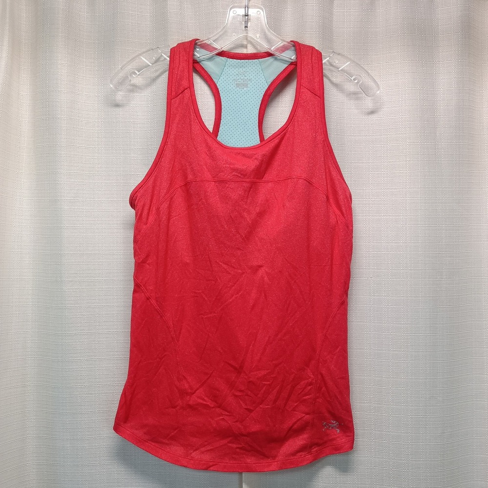 Arcteryx Womens M Red Heathered Racerback Tank Top Built-in Shelf Bra Athletic